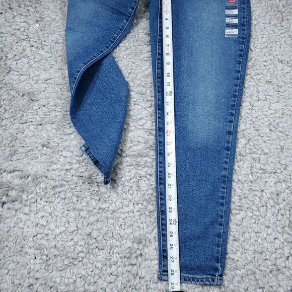 Levi's High Waisted Mom Jeans Tapered Stretch Size 25 x 29 Medium Wash Blue - Picture 9 of 12